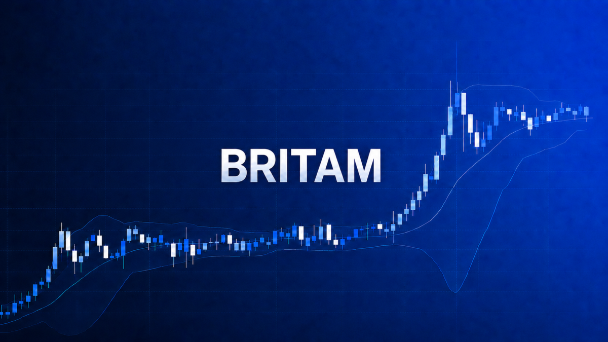 Britam stock candlestick chart following its H1 2026 earnings repor